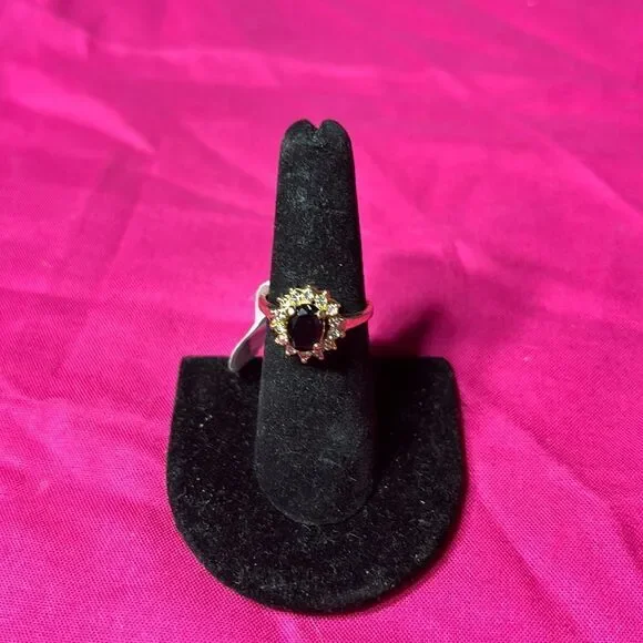 February Birthstone Fashion Colorful Rhinestone Boutique Ring Gold Plates Size 8 - Picture 1 of 4